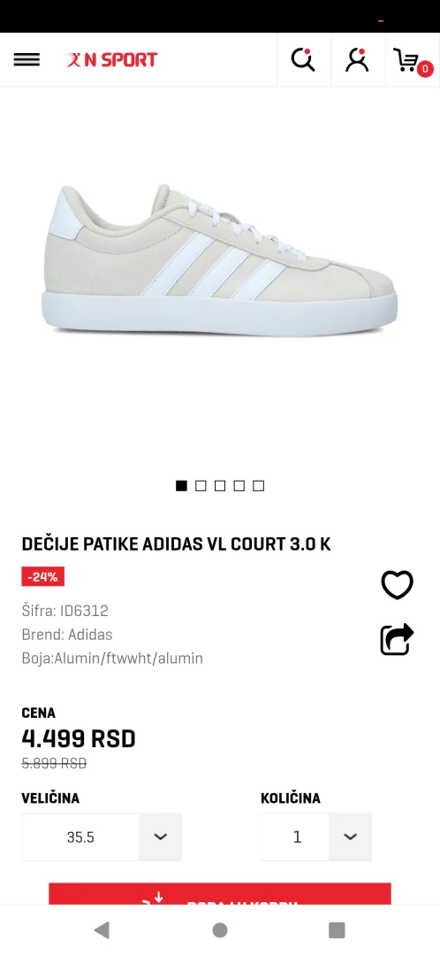 Adidas bebi patike 20