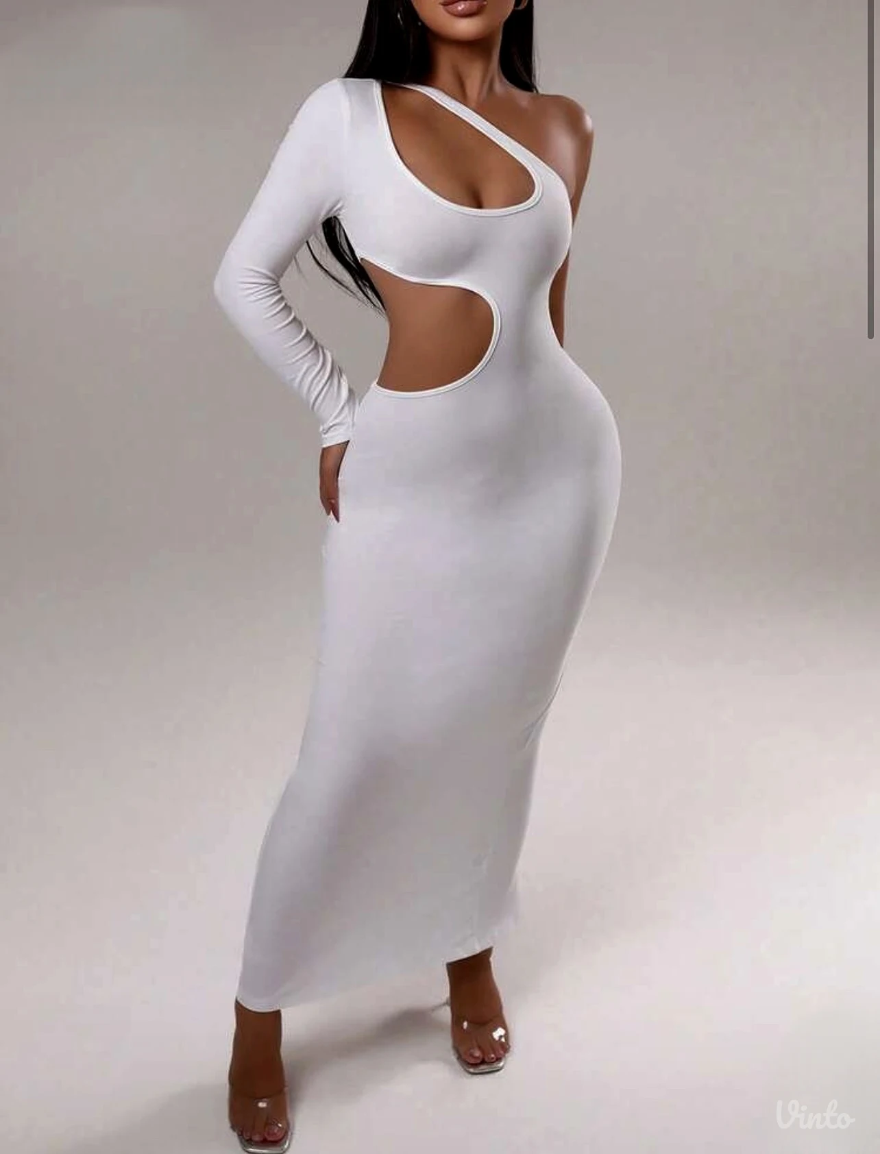 White Cut-Out Maxi Dress