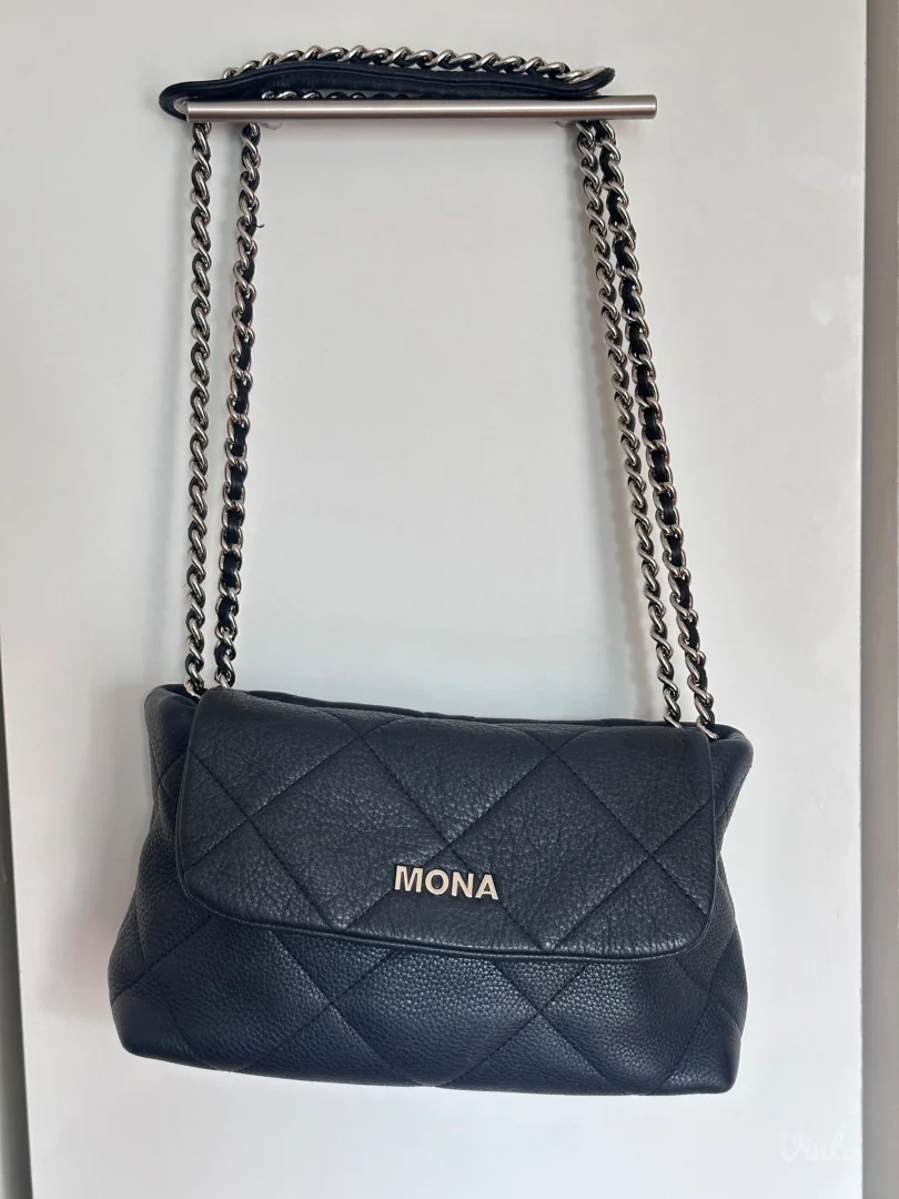 Mona crna kozna torba