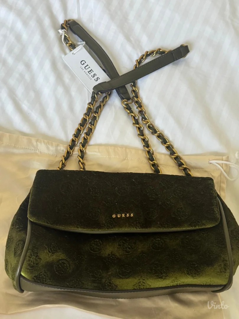 Guess Zelena Pliš Torbica