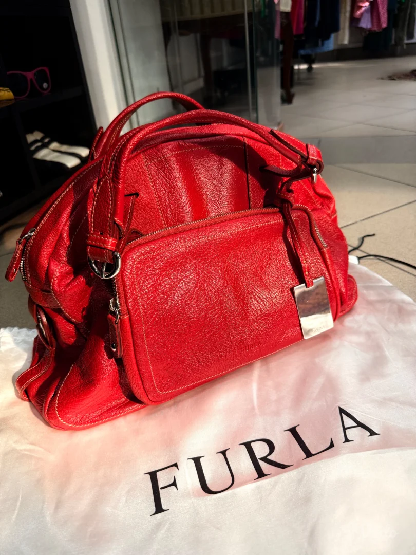 Furla original velika crvena kozna tasna