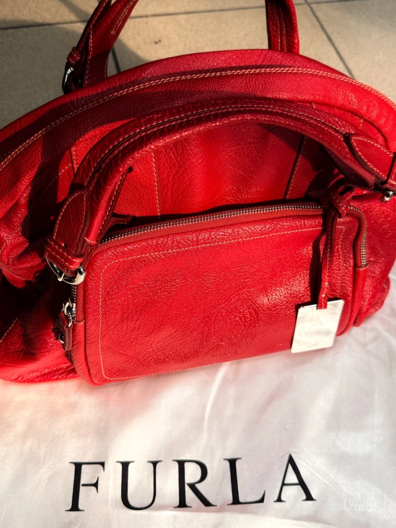 Furla original velika crvena kozna tasna