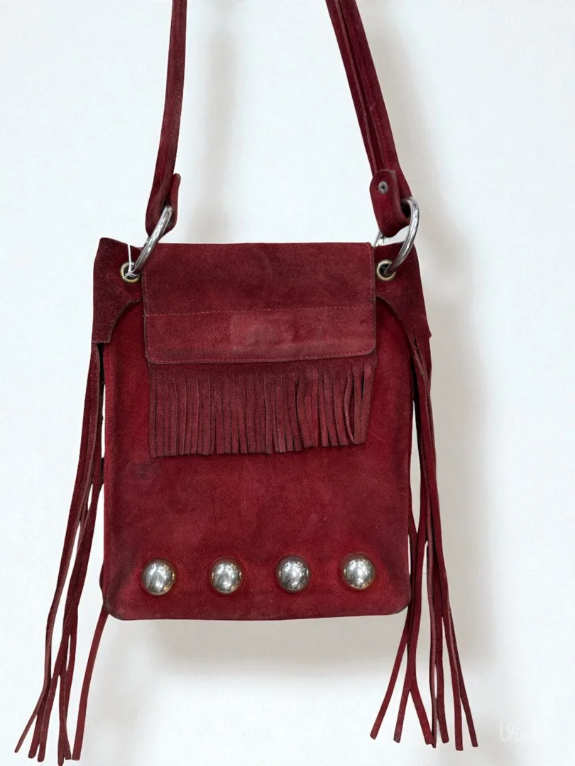 Zanimljiva vintage kozna tasna sa resama