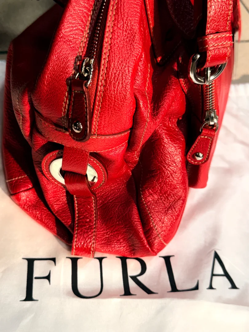 Furla original velika crvena kozna tasna