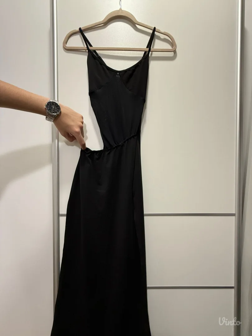 Shein crna dugačka haljina