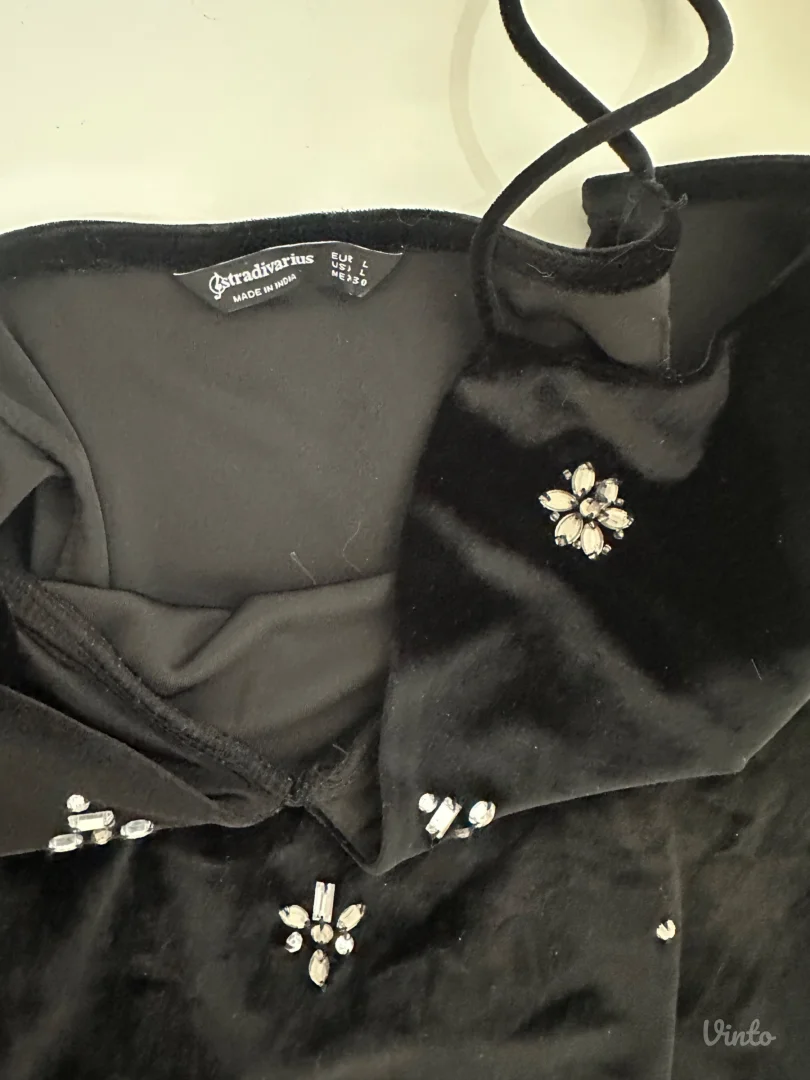 Crna haljina sa cirkonima