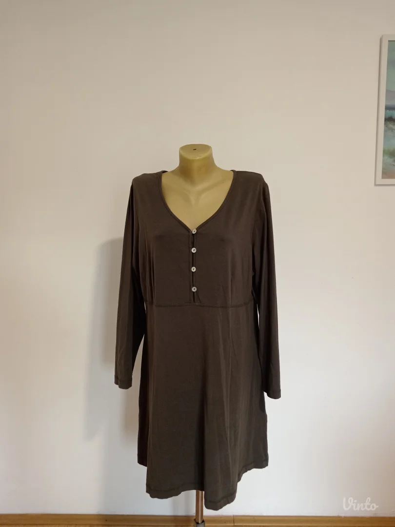 Pamučna braon haljina