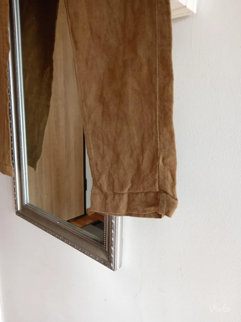 Mango lanene braon pantalone