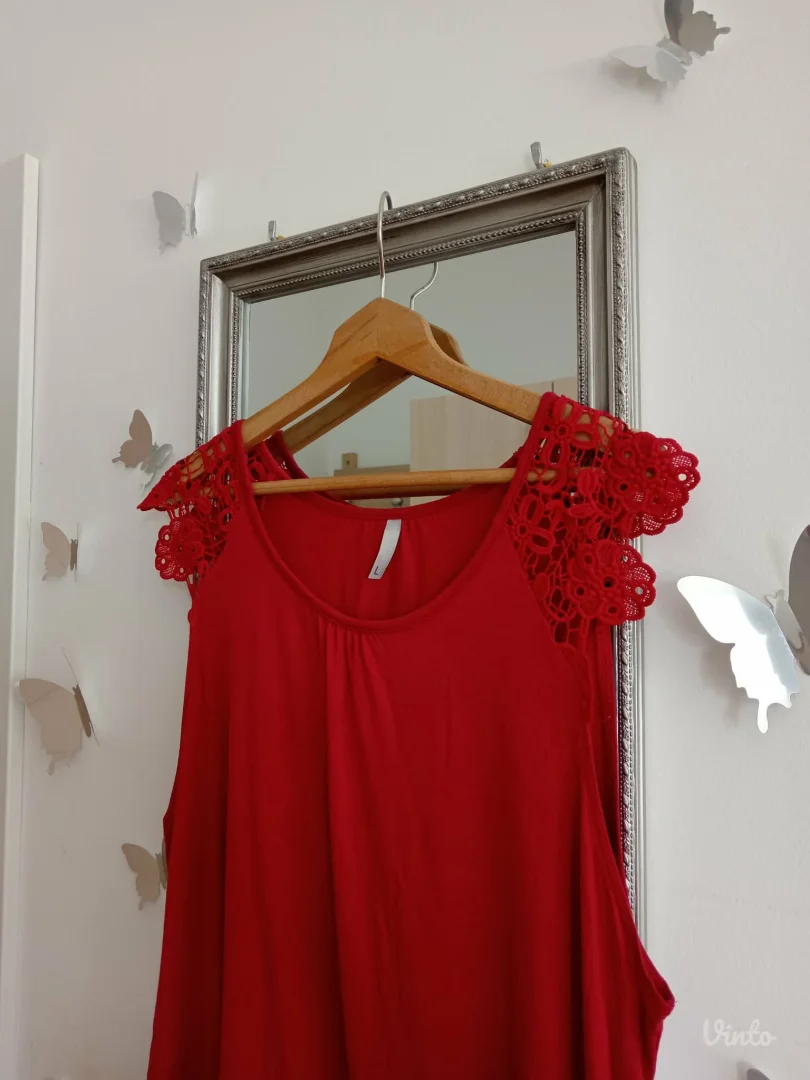 Bluza od viskoze sa čipkanim rukavima