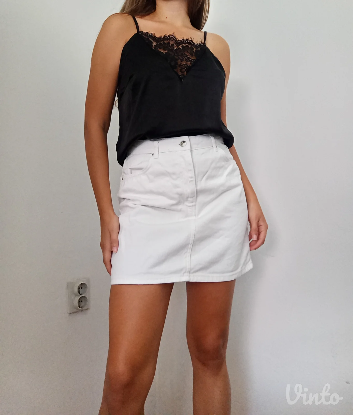 Shein crna bluza od satena