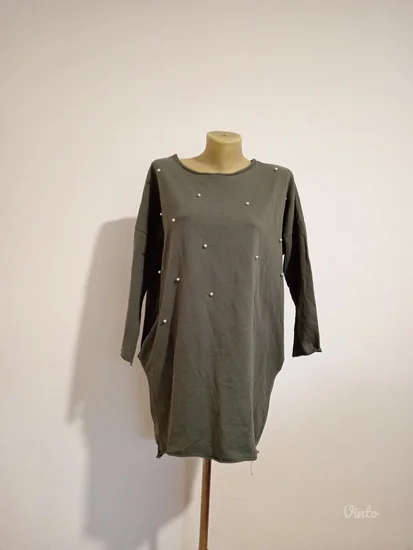 Zelena haljina sa biserima