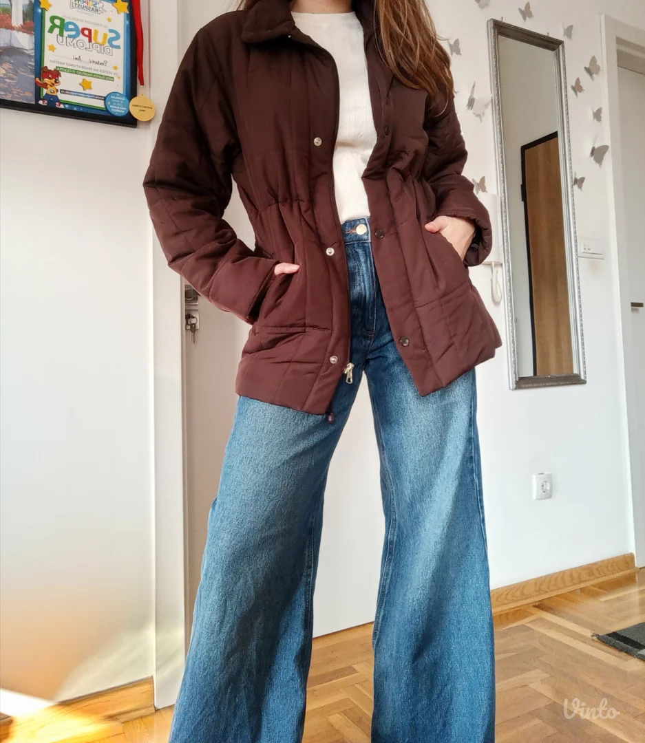 Ženska zimska braon jakna