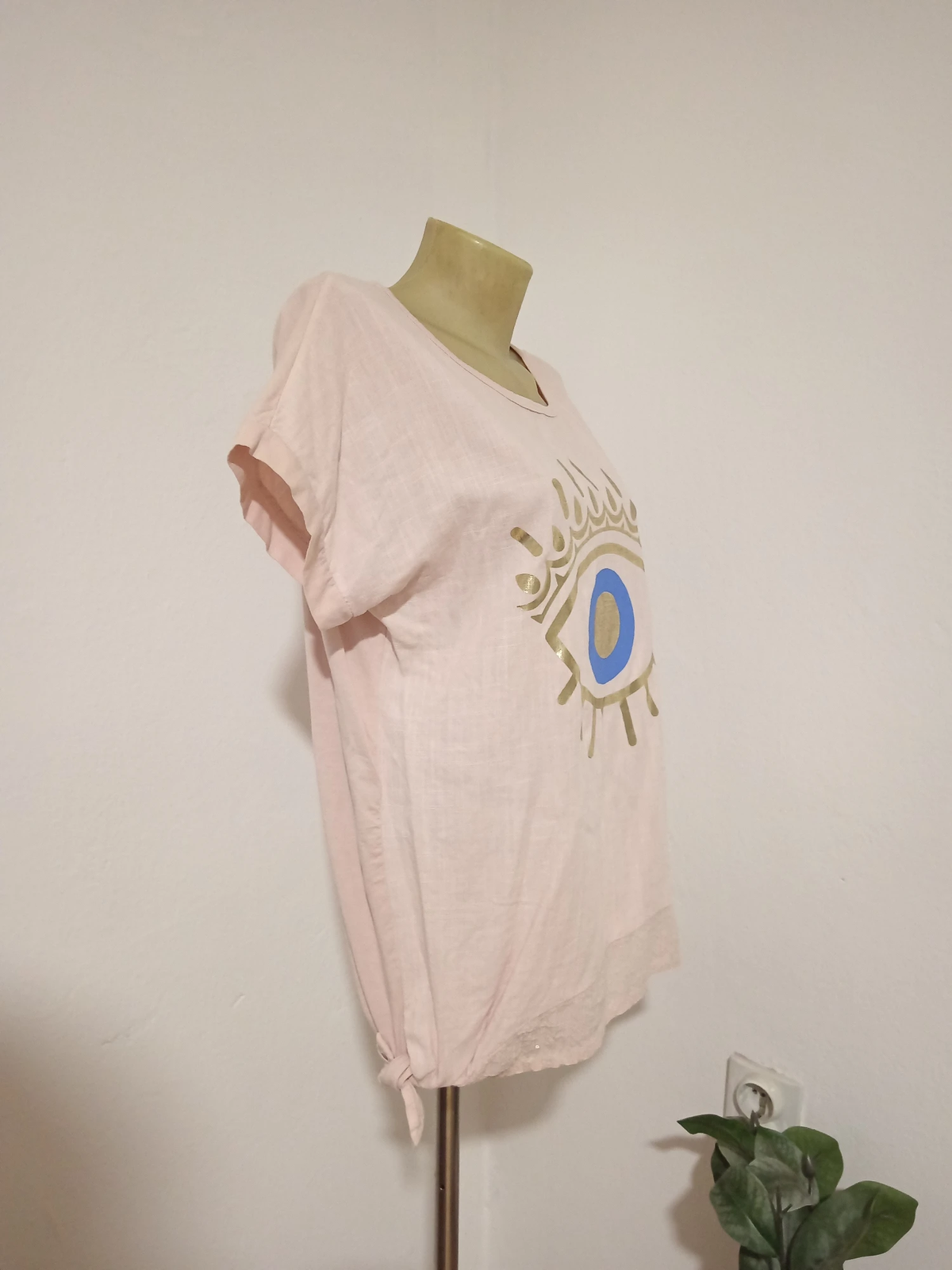 Roze bluza od viskoze i lana NOVO