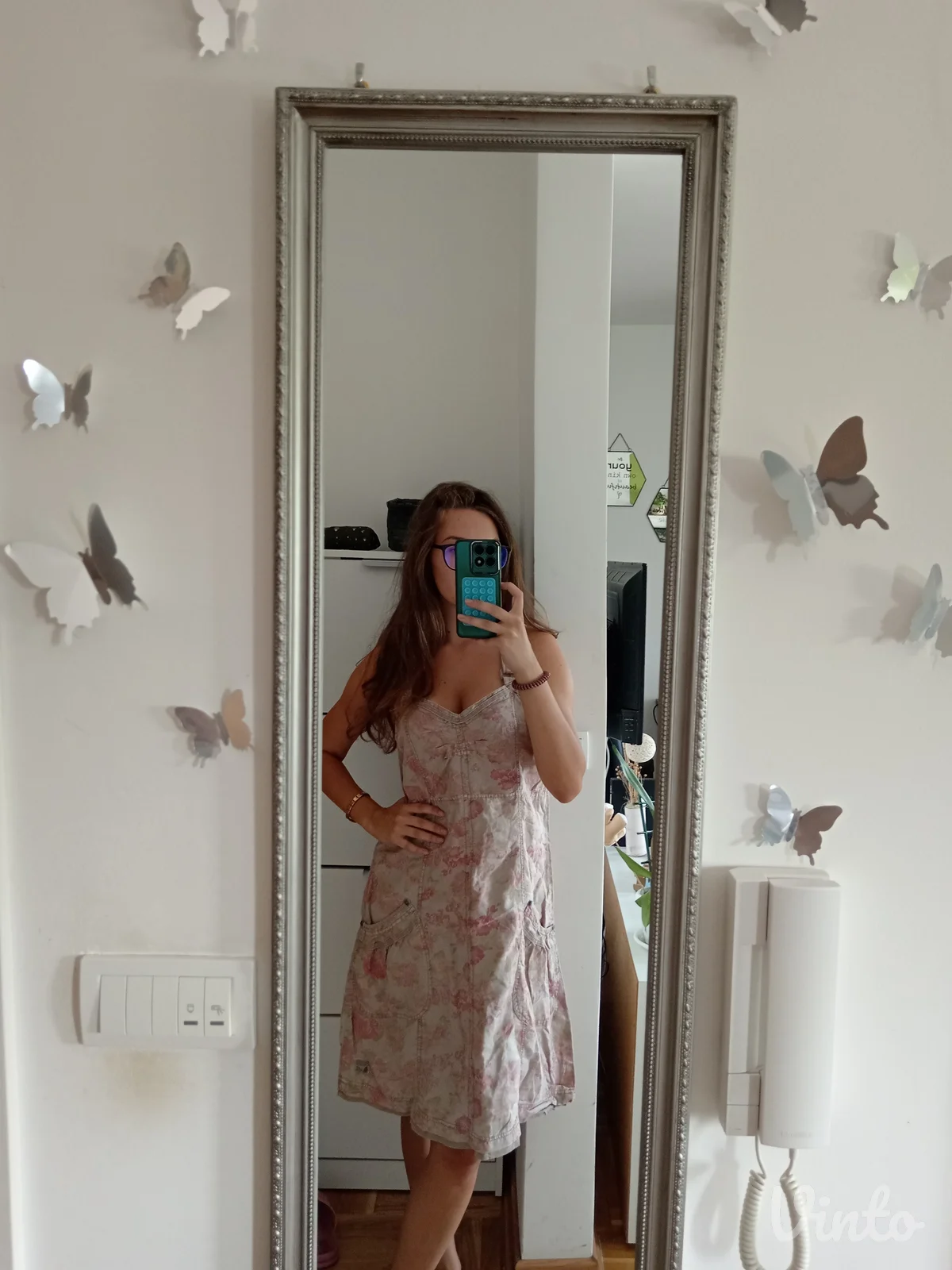 Predivna šarena haljina od lana i pamuka