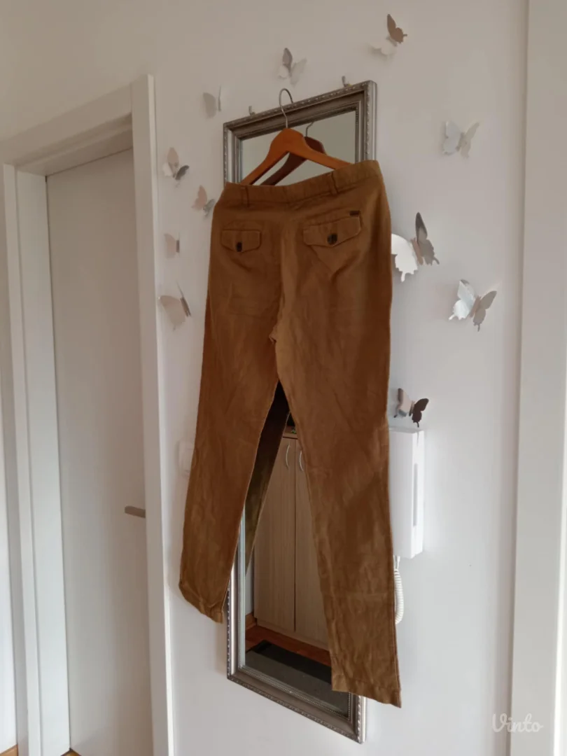 Mango lanene braon pantalone