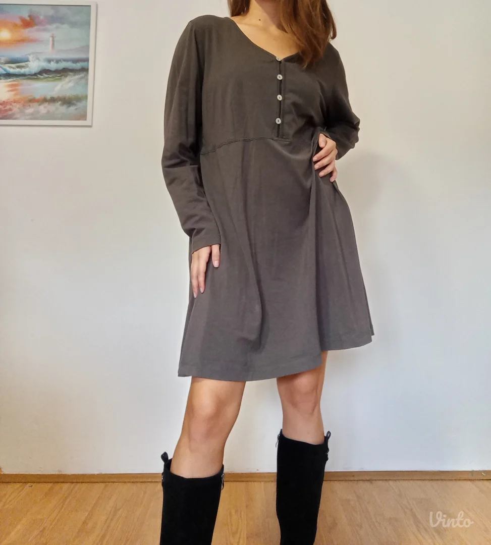 Pamučna braon haljina