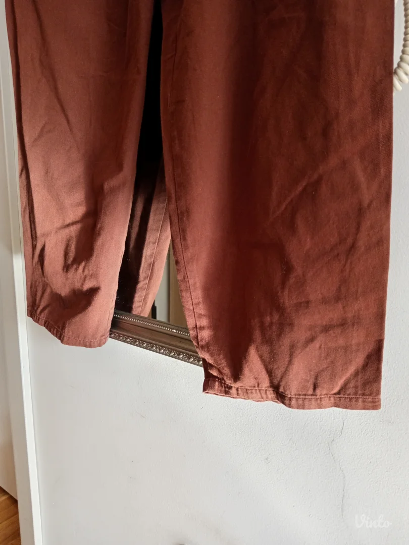 Braon pamučne duboke pantalone