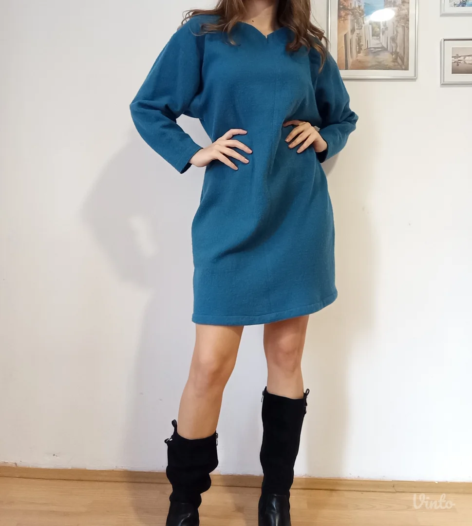 Vunena haljina mint boje