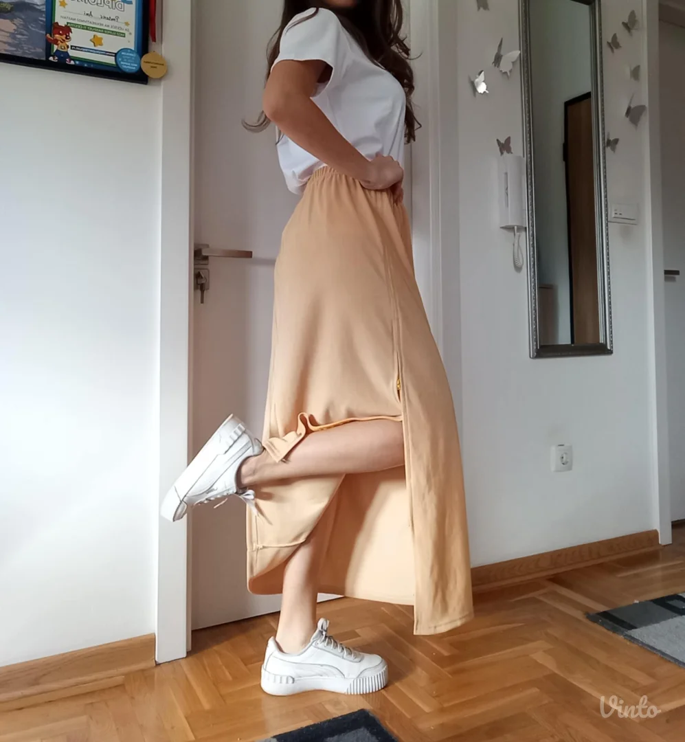 Žuta suknja sa rajsferšlusom