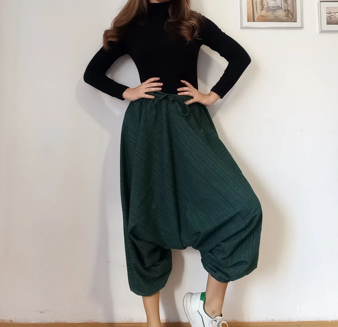 Pamučne zelene šalvare