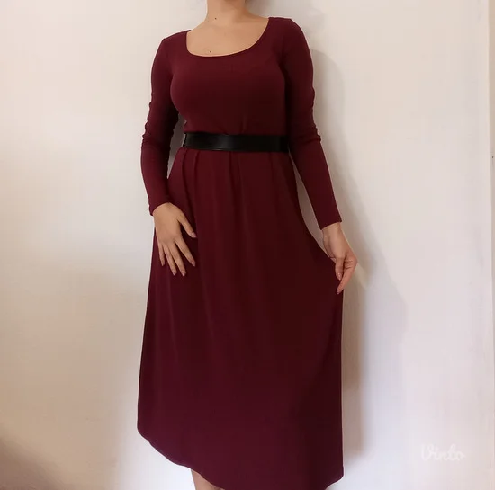 Bordo maxi haljina tegljiva