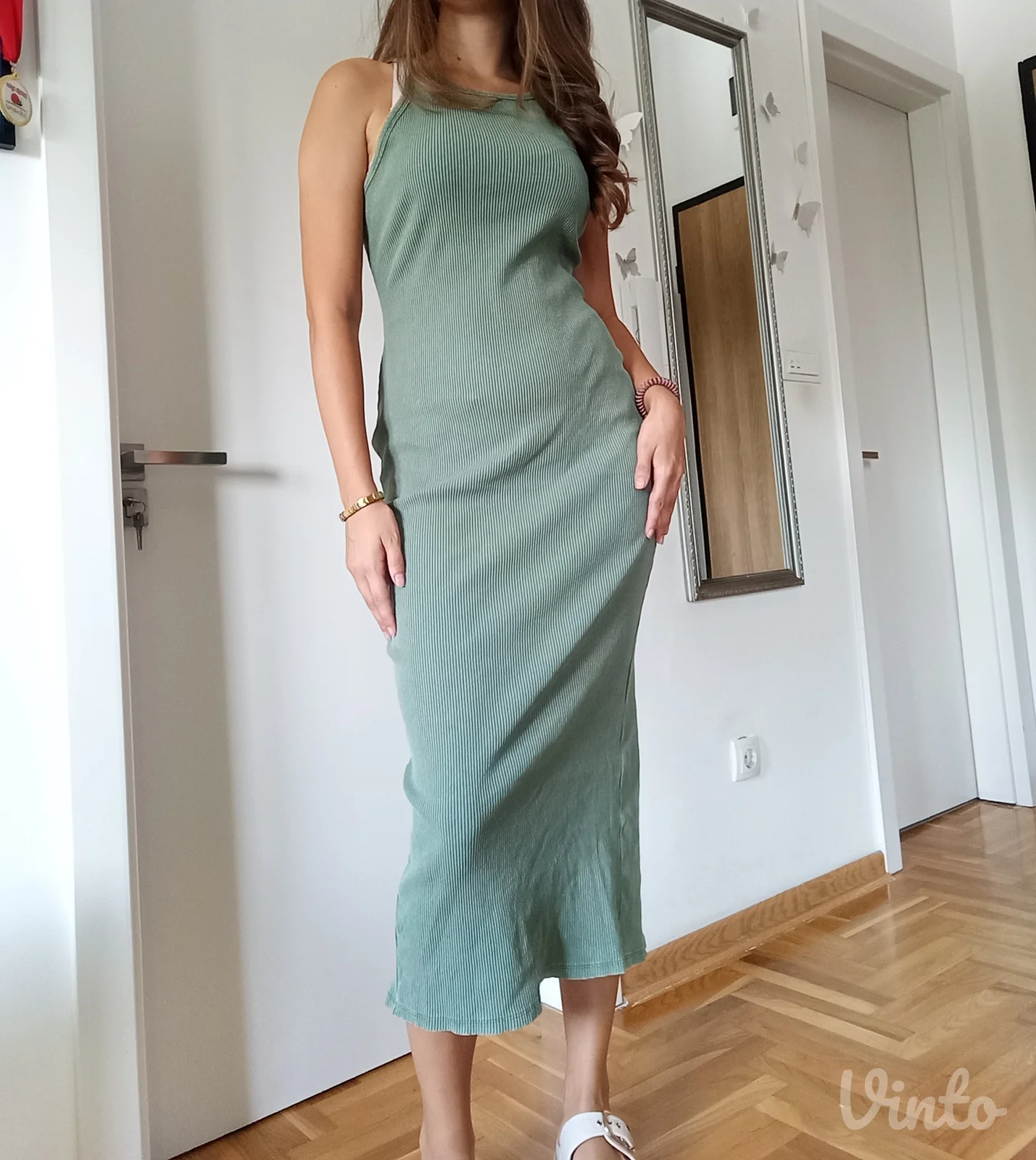 Bershka zelena haljina