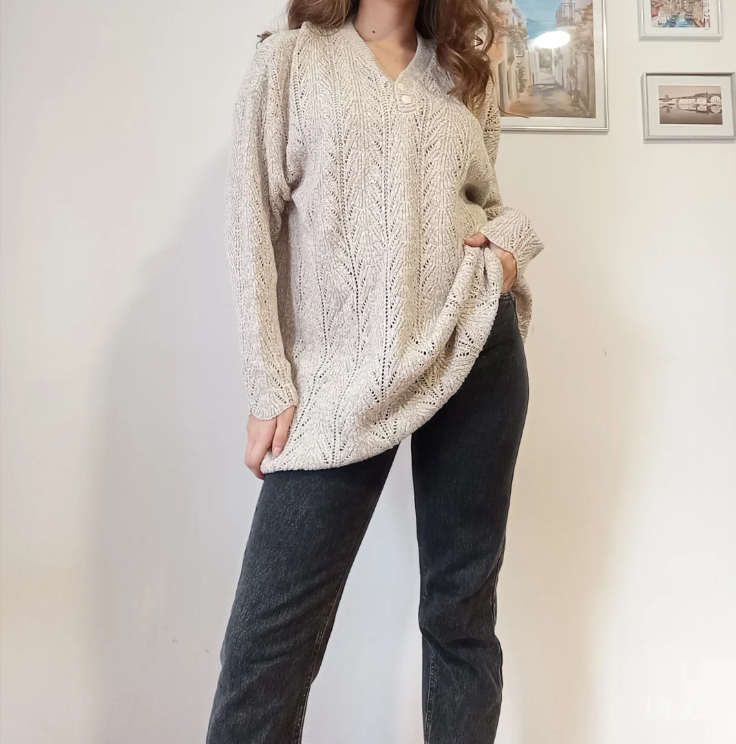 Duži pamučni džemper tunika