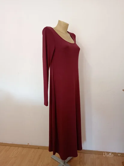 Bordo maxi haljina tegljiva