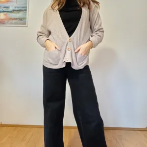 Pull&Bear sivi džemper na kopčanje