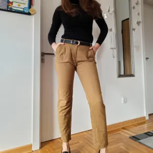 Mango lanene braon pantalone