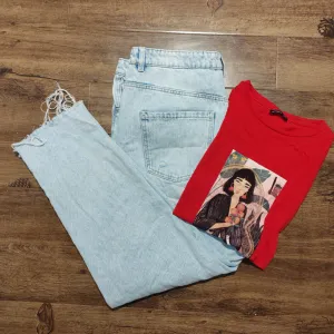 Sinsay Farmerke i Ambar majica