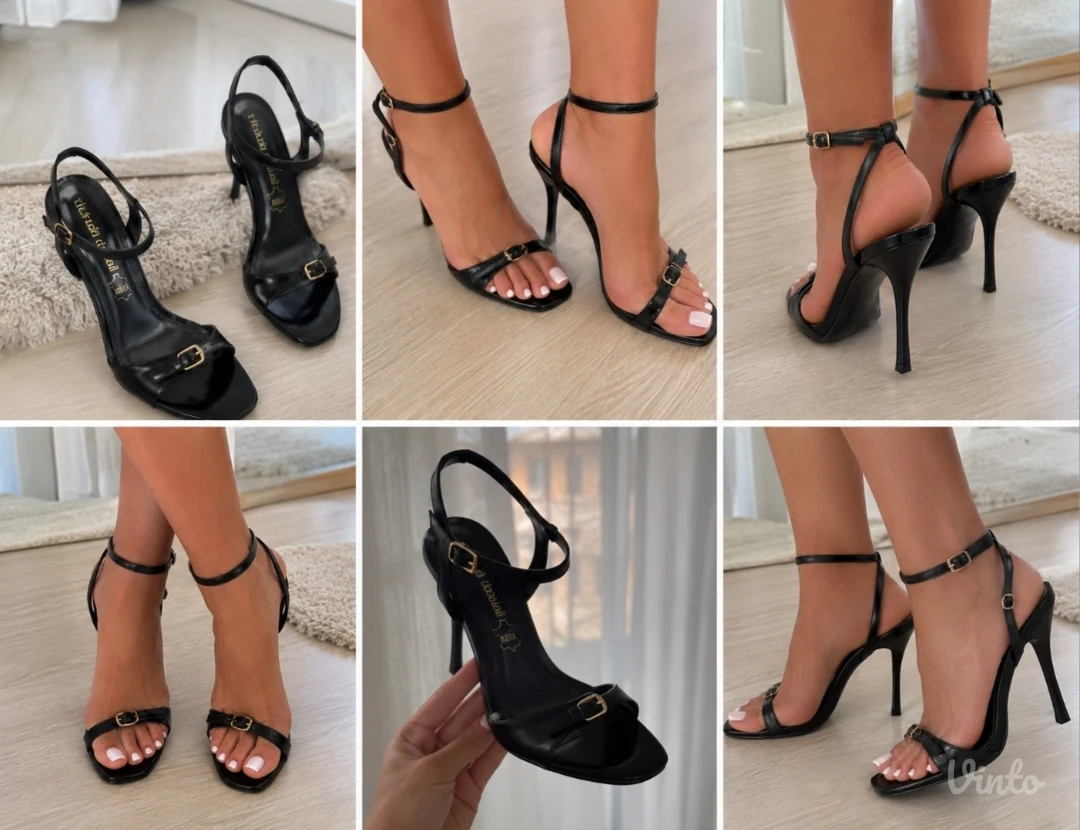 Crne elegantne sandale 38