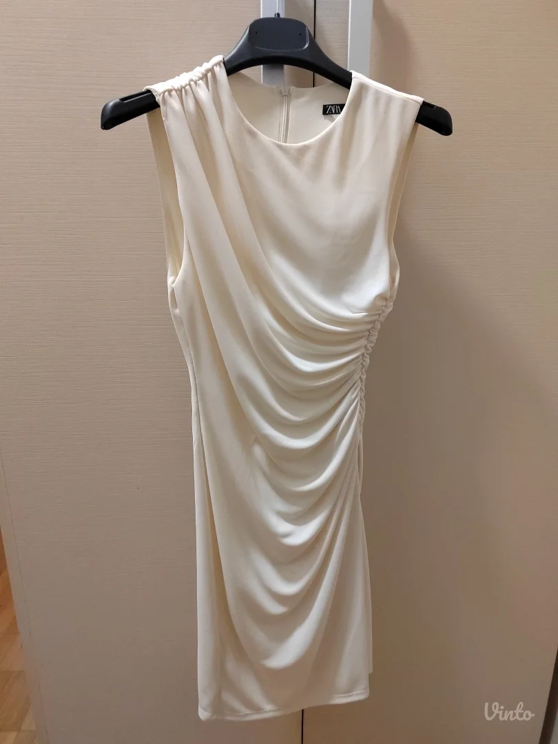 Bež/bela Zara haljina