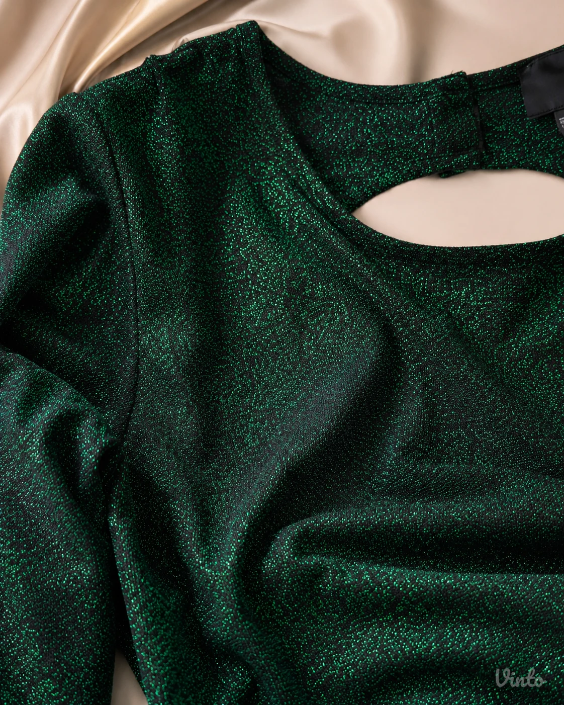 H&M zelena sjajna haljina / glitter efekat – vel. 32 / XS