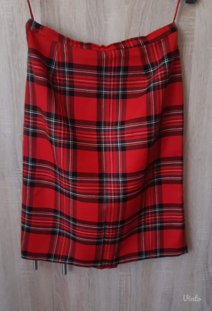 Unikatni vintage siveni karirani komplet