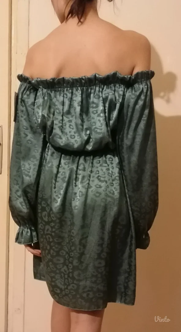 Zelena haljina sa leopard printom