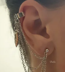 Mindjusa za jedno uvo u boji srebra Novo