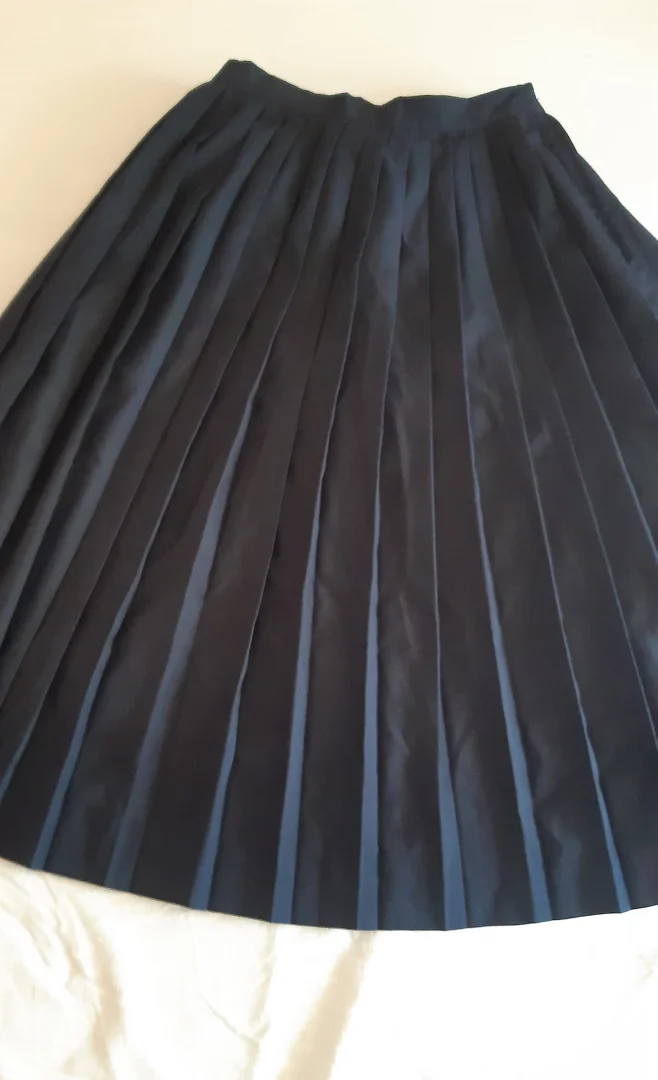 Vintage teget plisirana suknja