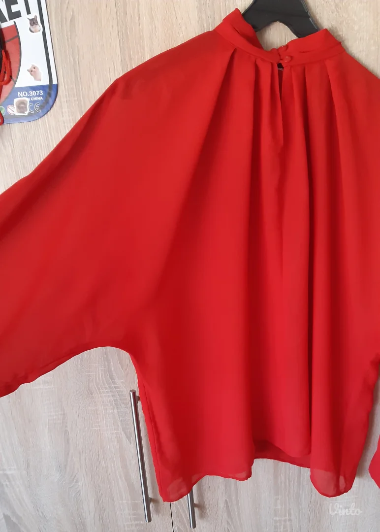 Vintage crvena prozirna bluza