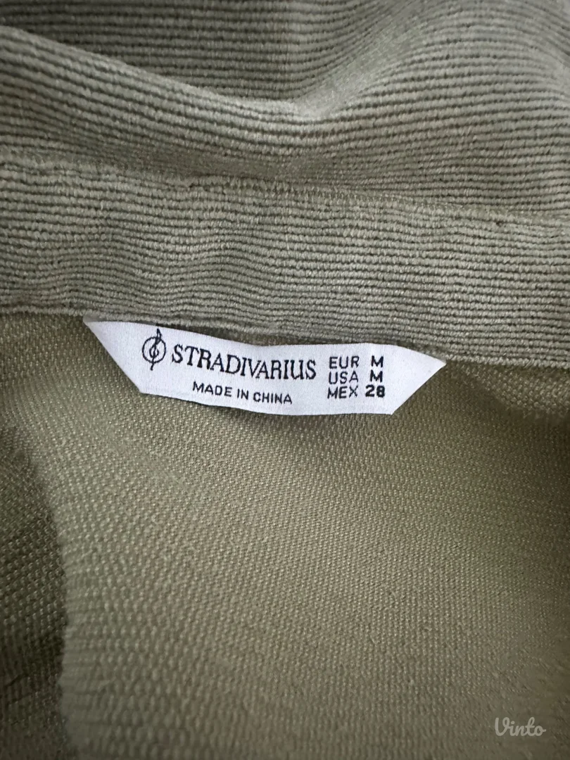 Stradivarius somotna zelena košulja/jaknica