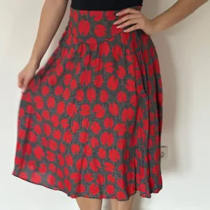 Crveno siva duža suknja