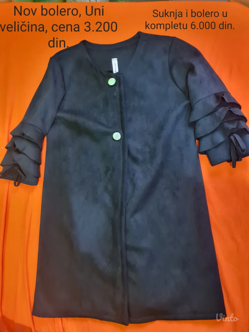 Novi crni bolero sako uni