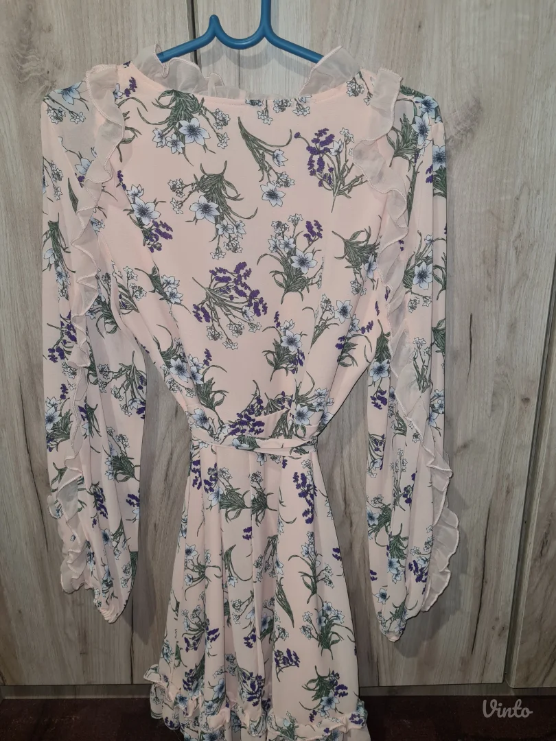 Nova roze cvetna haljina M/L