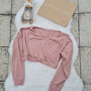 Roze crop top uni