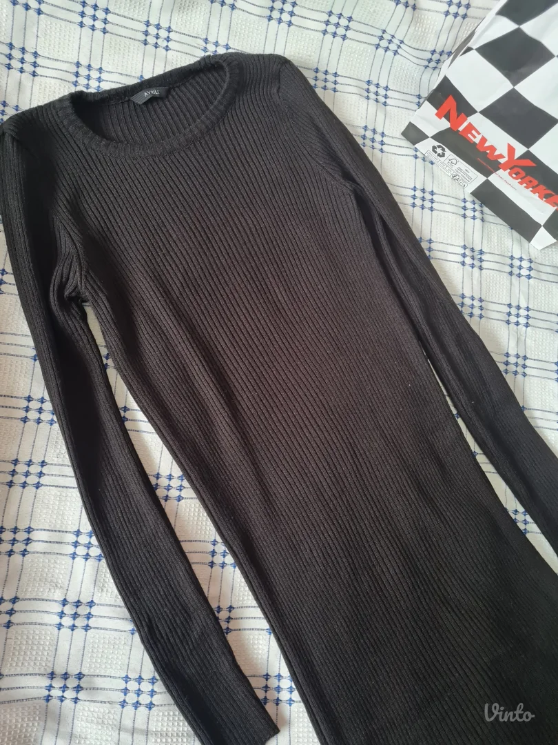 Trikotazna crna haljina uni