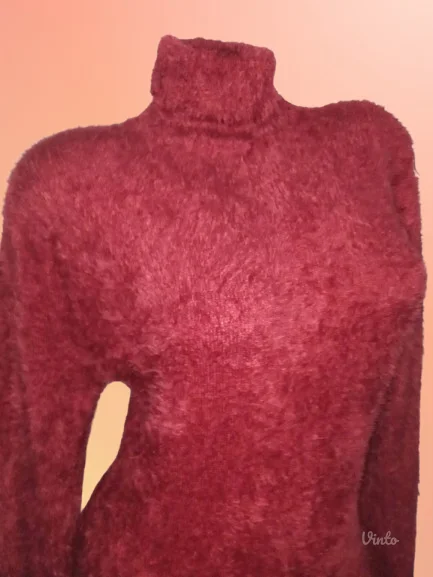 BORDO ČUPKAVA PLETENA HALJINANOVO-L-XL-2XL