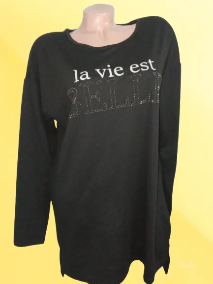 ❤️JANINA❤️NOVO-CRNA SA CIRKONIMA L-XL