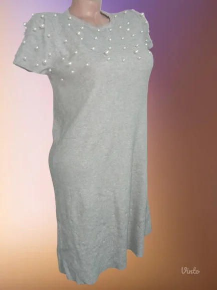 ❤️ORSAY❤️NOVO-TRIKOTAZNA HALJINA SA BISERIMA M