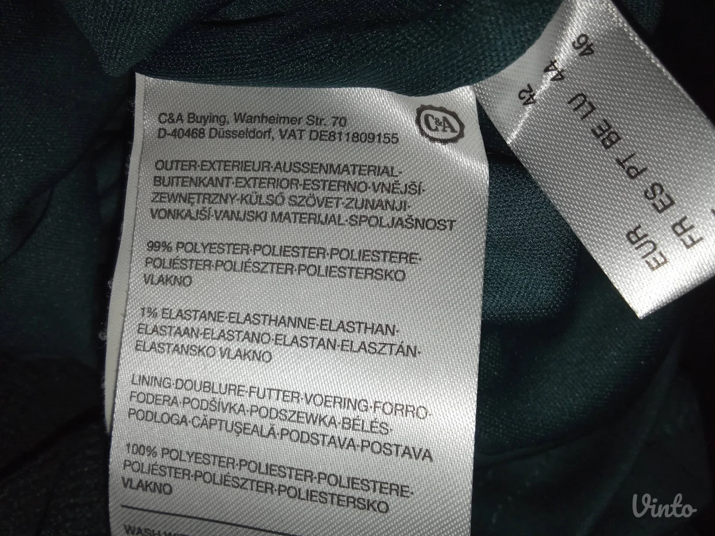 C&ANOVO-ZELENA SVETLUCAVA HALJINA 42-44