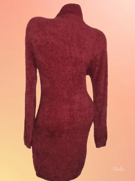 BORDO ČUPKAVA PLETENA HALJINANOVO-L-XL-2XL